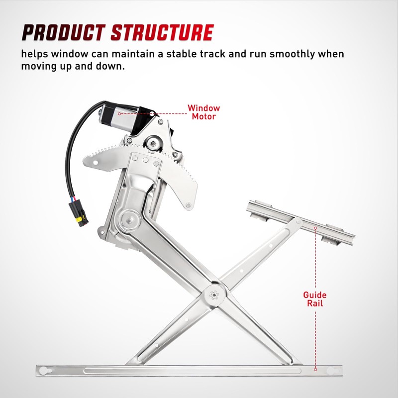 Nilight 741-752 Power Window Regulator and Motor Front Passenger Side