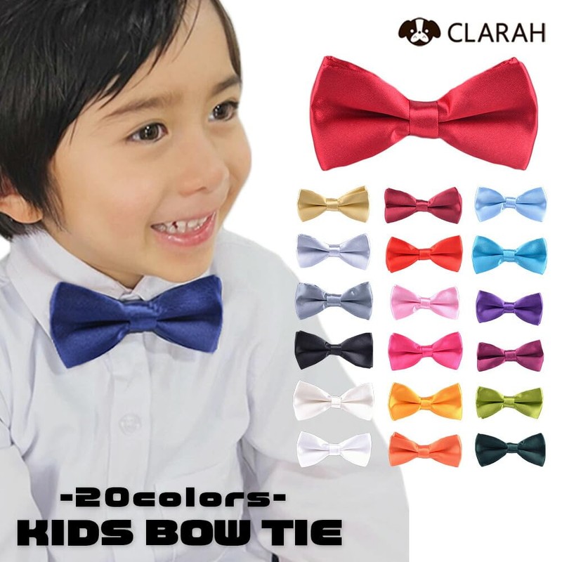 CLARAH ba171226288 Kids' Bowtie, Boy, Plain, Formal, Kids, Easy Hook,