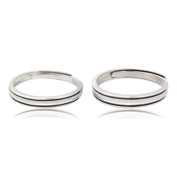 Couple Bands Sterling Silver Ring for Men and Women Handmade