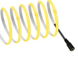 RYE COB Tape Light, LED Strip Light, Flexible, High Density, Width 0.2 inches (5 mm), Hidden LED Tape Light, 16.4 ft (5 m), 320 LEDs/m, White Light 6000K, DC12V, 180° Luminous, CRI>=90, Double-Sided Tape Transformable, Cuttable for Bedroom, Kitchen, Home