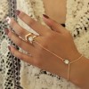 Pulsera Arnés Con Cadenita Y Anillo Cristales Zirconia