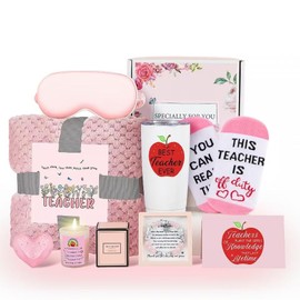 Best Teacher Ever Gifts,Teachers Appreciation Gifts for Women,End of Year Teacher Gifts Thank You Teacher Gifts Basket Daycare Teacher Gifts Unique Birthday Gifts for Teachers with Blanket Tumbler