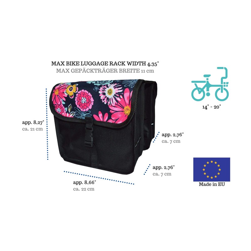 Beluko bike bag, children saddle bag, luggage carrier double 2