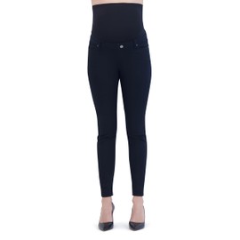 Savi Parker Maternity Everyday Summer Pants for Women, Skinny Leg Over The Belly, Pregnancy Must Haves for Summer – 29" Inseam (M, Black)