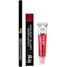 Labial Mate y Delineador IVY + Gloss Hidratante Nicka K Kit de labios Libre de Crueldad Animal y Parabenos (Red velvet)