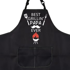 Best Grillin’ Papa Ever Grandpa Apron For Grilling Papa Kitchen Gift BBQ Chef Apron Grilling Master Gift Fathers Day Gift (GRILLIN' PAPA EVER ca)