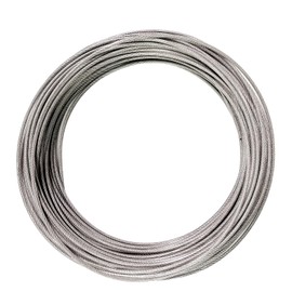 YIKAOMAI® 30M 3mm 304 stainless steel wire rope, PVC coated high performance wire rope for garden wire mesh, wire mesh fencing, patio clothesline (304 stainless steel(30m-3mm))