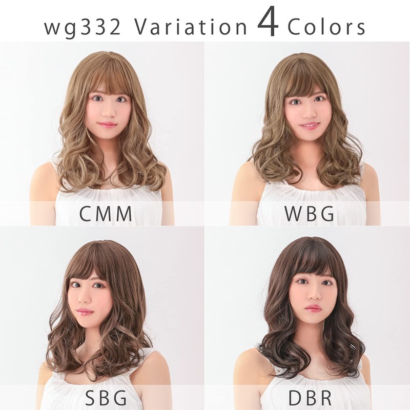 Aquadol wg332WBG Wig, Medium, Full Wig, Soft Curls, See-through Bangs,