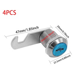 KtbeYTi 4 Pieces 20mm Mailbox Lock Durable Lever Lock Furniture Lock for Mailboxes, Cabinet Doors, Drawer