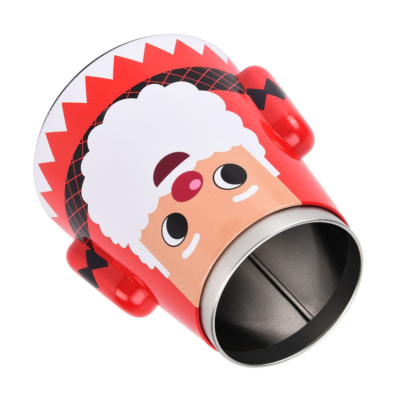 Christmas Candy Iron Box Roly Poly Design Santa Claus Snowman