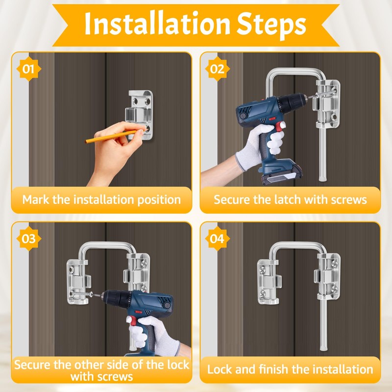 Sliding Door Loop Lock, Stainless Steel Home Security U Patio