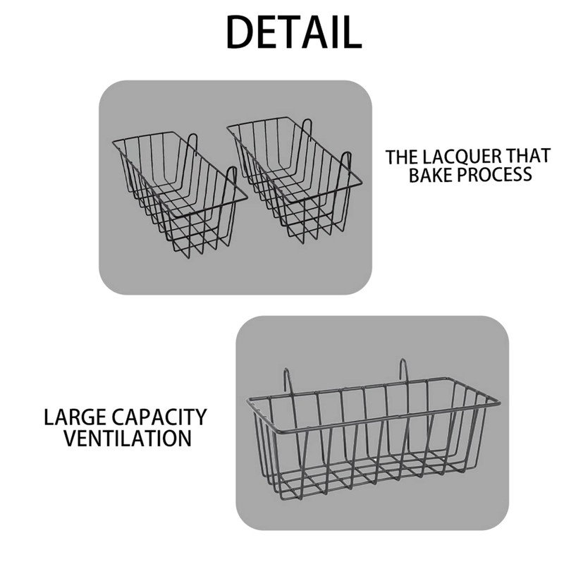 Oiiwowi 2 Pack Wall Grid Panel Hanging Wire Basket,Grid Wall