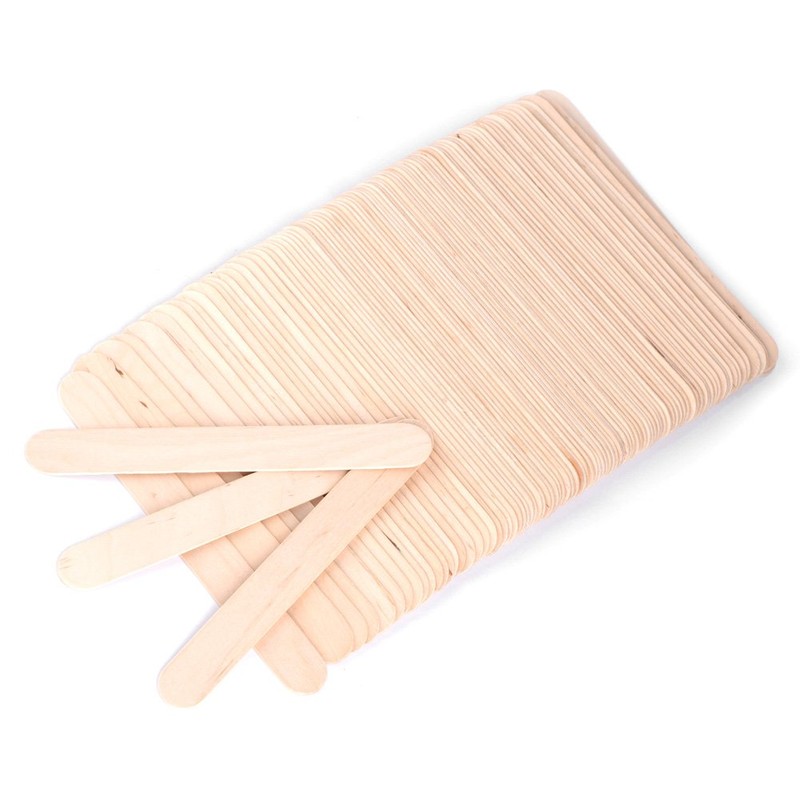 100 Piezas Bolsa de Cera Aplicador de Espátula de Madera