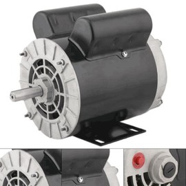 PIAOCAIYIN Air Compressor Electric Motor, 2 HP SPL Compressor Duty Electric Motor, Single Phase 56 Frame 5/8" Shaft, 3450 RPM 115/230V, with Open Drip-Proof
