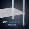 Profeeshaw Stainless Steel Prep Table NSF Commercial Work Table with