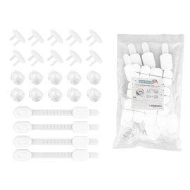 Kids Heroes Kit de Seguridad para Bebes y Niños con 10 Cubre Esquinas Transparentes, 10 Tapas de Seguridad para Enchufes y 4 Seguros para Cajones (24 Piezas)