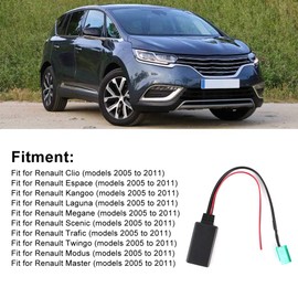 KIMISS Car Bluetooth Module Clio 3 Bluetooth Aux Adapter 6 Pin Stereo Bluetooth Module Car Input Cable Adapter Fit for Clio/Espace/Laguna