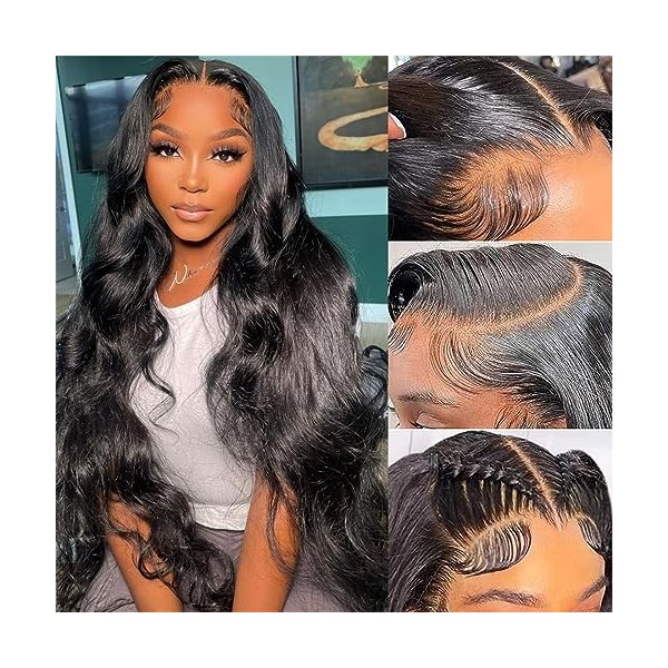 180% Density Transparent 13x4 Lace Front Wigs Body Wave Human Hair Msgem 18 inch Body Wave HD Lace Front Wigs for Black Women Brazilian Virgin Human Hair Natural Color Pre Plucked with Baby Hair