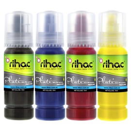 Sublimation Ink for Epson EcoTank Printers with No Mess Key Nozzle Set or Individual Cyan Magenta Yellow Black ET-502 ET-512 ET-522 (Set of 4 (CMYK)