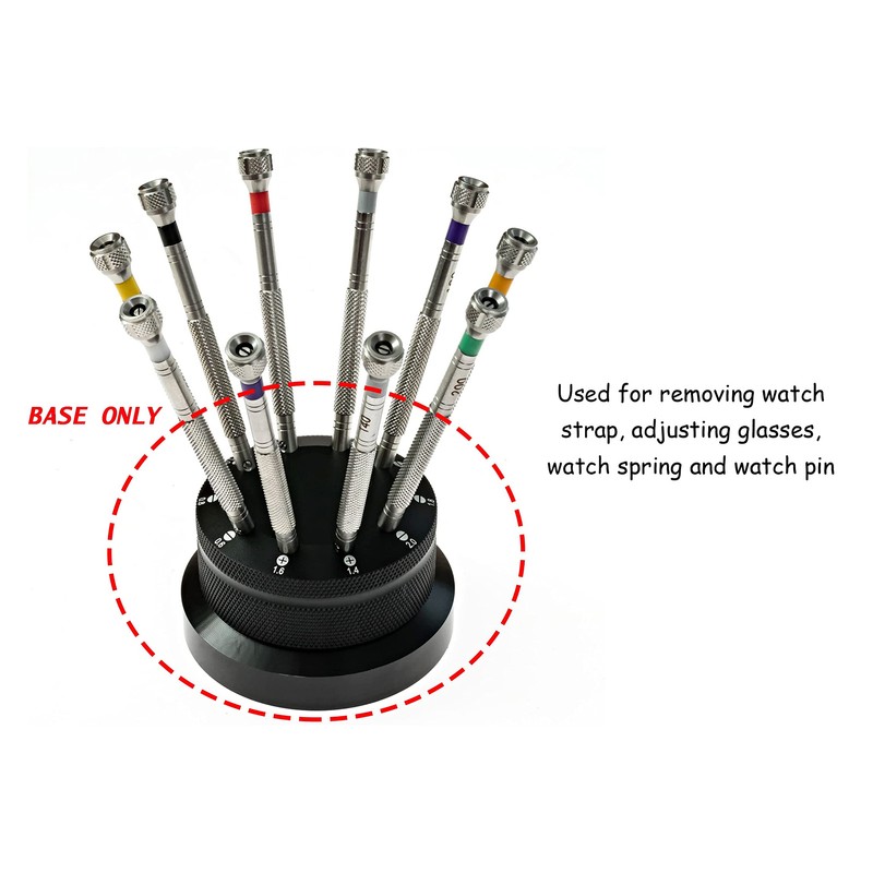 Screwdriver Base Professional Multifunctional Display Watch Screwdriver Rotating Base Black
