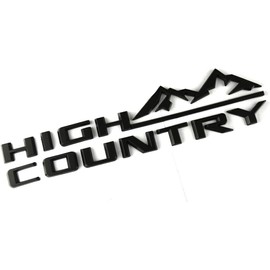 1Pc High Country Emblem Rear Tailgate Letter Logo Car Badge Nameplate Replacement for 2019-2025 Tahoe Silverado (1Pcs Rear Emblem - Matte Black)