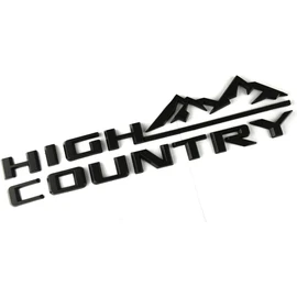1Pc High Country Emblem Rear Tailgate Letter Logo Car Badge Nameplate Replacement for 2019-2025 Tahoe Silverado (1Pcs Rear Emblem - Matte Black)