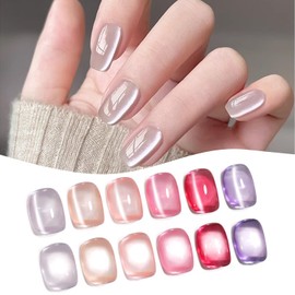 Coikaze Magnetic Nails, Ultra Fine Particles, Gel Magnets, Magnetic Nails, Gel, Magnetic Nails, Magnets, Improved Transparency, Galaxy Gel, Color Gel, Cat Eyes, UV/LED Compatible, Set of 6 Colors, Gel