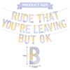 DecoGlee Iridescent Silver Rude that You're Leaving but OK Banner,Pre-Strung