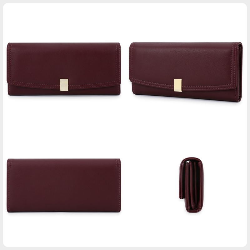 LEEXTON Multifunctional Women's Long Purse, Large Purse, PU Leather Wallet