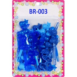Tara Girls Self Hinge Bow Hair Barrettes 18 Pieces Selection (Blue Mix)