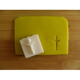 Small cross with Jesus stamp for pottery clay soaps and more