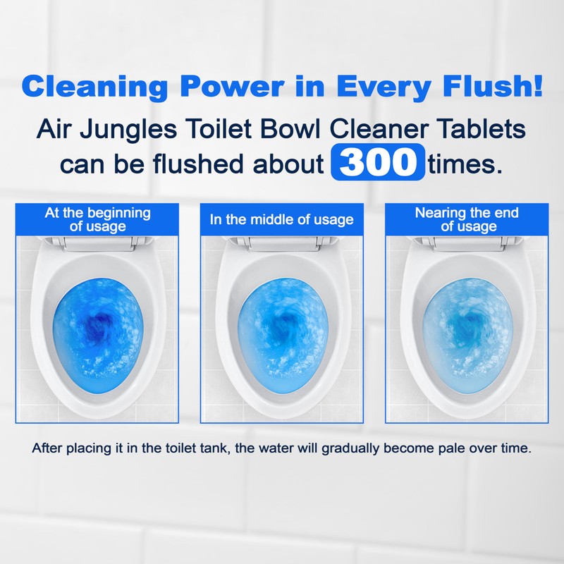 Air Jungles Automatic Toilet Bowl Cleaner Tablets (8 Count), Extra