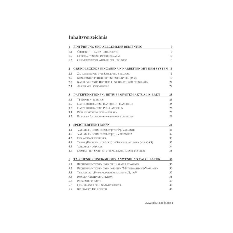 CALCUSO TI-Nspire CX II-T & II-T CAS Graphing Calculator Book