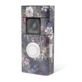 MightySkins Glossy Glitter Skin Compatible with Ring Video Doorbell Plus - Midnight Blossom | Protective, Durable High-Gloss Glitter Finish | Easy to Apply