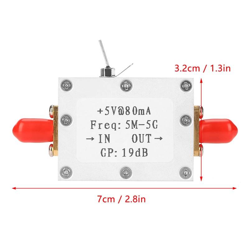 5M-5GHz Wideband RF Signal Amplifier Gain 19dB@2G Broadband Amplification