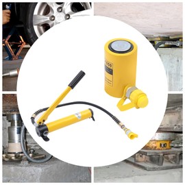 10T Hydraulic Ram Cylinder Jack, Manual Hydraulic Jack, Low Profile Porta Power Ram Single-Acting Mini Jack Ram with CP-180 Hydraulic Hand Pump for Mechanical Installation