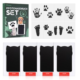 mtoysy Pet Paw Print Kit, Paw Print Kit for Dogs Cats, 4 Pcs Inkless Pet Memorial Pawprint Stamp Pads with 8 Imprint Cards, Ink Pawprint Keepsake Kit for Family Keepsake Newborn Baby Gift