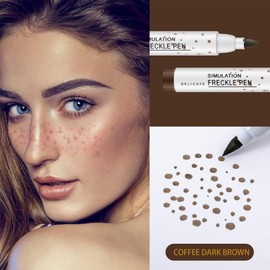 Dark Brown 4-in-1 Freckle Pen – Natural-Looking Waterproof Freckle Stamp, Long-Lasting Hypoallergenic Makeup Pen for Sun-Kissed Look