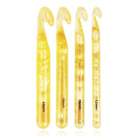 Large Crochet Hooks 4 PCS Big Jumbo Crochet Hook Needles for Carpet Scarf 12mm 15mm 18mm 20mm