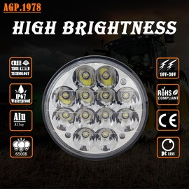 AGP.1978 2PCS 5.75" 5-3/4" Par46 H5001 Led Headlight for Unity Spotlight, Round Pods for Truck Offroad Replacement Sealed Beam Projector 36W Led Work Light