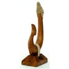 7" Hand Carved Wood Hawaiian Makau Fish Hook on Base