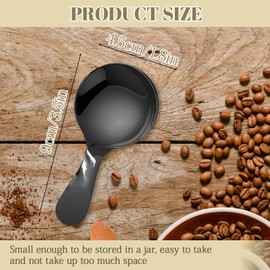 SOVNSG 5 Pack Short Handle Scoops, Stainless Steel Mini Scoops Small Spoons, Versatile Spoons for Canisters/Coffee Tea Desserts（Black）