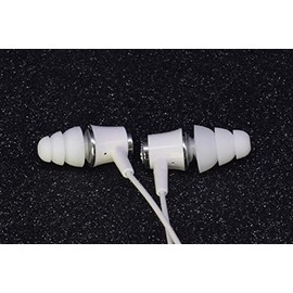 JNSA Triple Flange Ear Tips Eartips Earpads Ear Buds Tips Compatible with inside diameter 4mm-5mm earbuds in-ear headphones,S/M/L,6 Pairs, White 3F6P3W