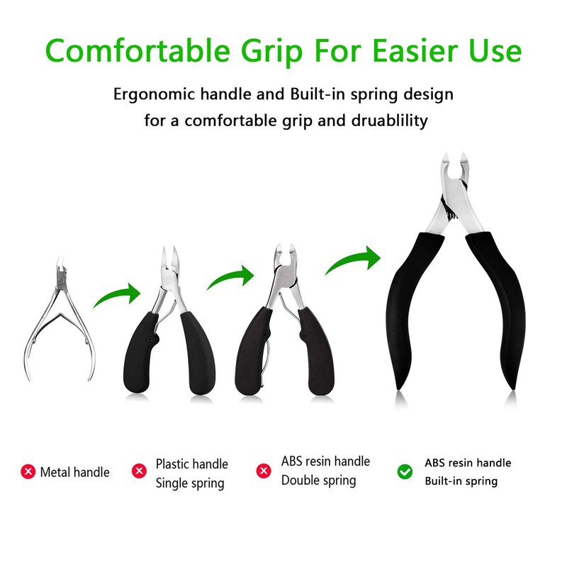 Wide foot nail clippers for thick foot nails or growing