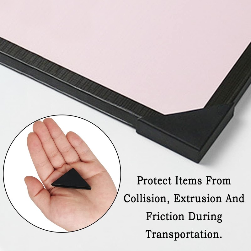 6mm(1/4inch) Black Triangle Shape Plastic Glass Corner Protector,Anti-Collision Right-Angle Plastic