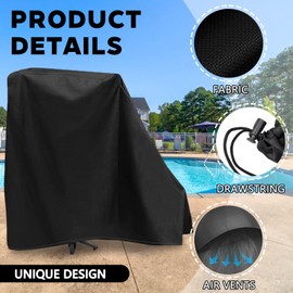 Swimming Pool Lift Chair Protective Cover, 600D Heavy Duty Lift Pool Chair Protective Cover for SR Smith ML300 Series, All Season Pool Lift Cover,All Season Pool Lift Cover with Zipper (Black)