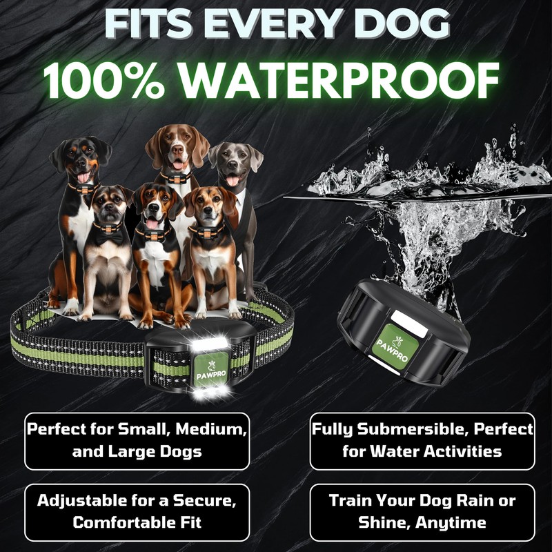 Dog Shock Collar with Remote, Unmatched 4-Mile Range, Night-Light Mode,