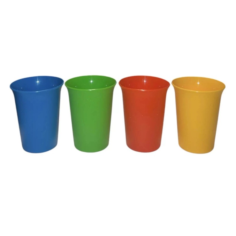 Tupperware Bell Tumbler Sippy Cups 6 oz Red Yellow Blue