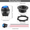 2-Pack Waterproof Round Rocker Switch with Shell LED Light SPST