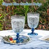 XUWAIDSGN Plastic Vintage Wine Glasses 13.5oz Reusable Embossed Goblet Glasses
